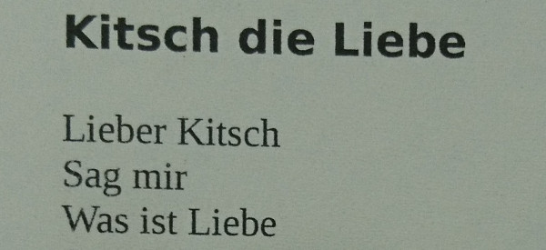 Kitsch die Liebe