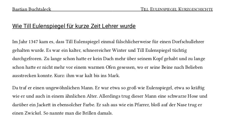 Kurzgeschichte: Wie Till Eulenspiegel für kurze Zeit Lehrer wurde