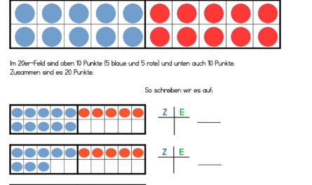 Hefteintrag Stellenwerte im 20er Feld