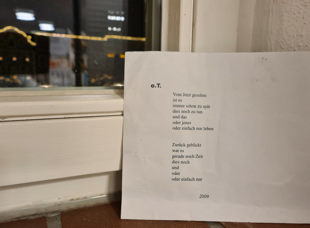 Gedicht: o.T. (Vom Jetzt gesehen)