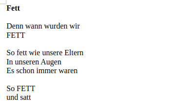 Gedicht: Fett