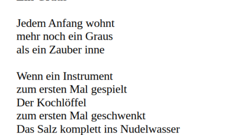 Gedicht: Ein Graus