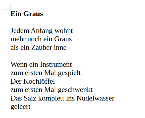 Gedicht: Ein Graus